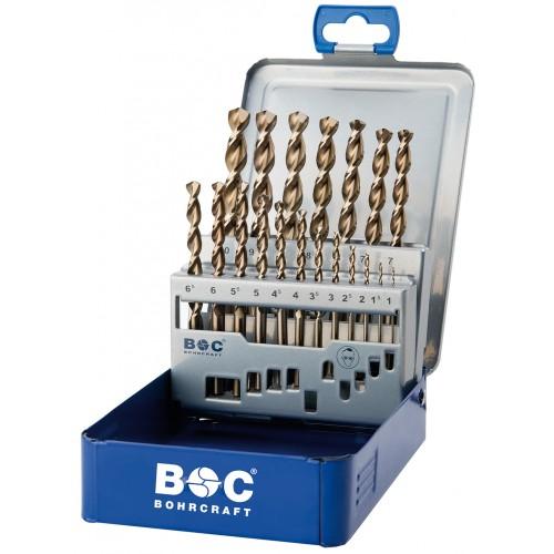 Bohrcraft Juego brocas rectificadas Profi Plus HSS-E Co8 DIN 338 tipo H-ND Split Point KE 10 Co8