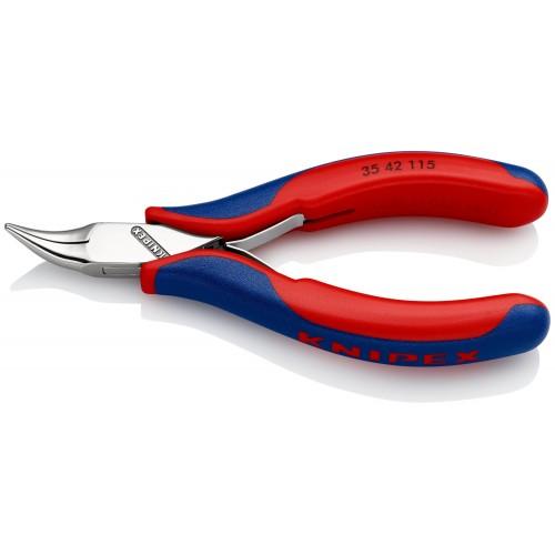 Knipex Alicate de montaje para electrónica, bocas 45º semiredondas