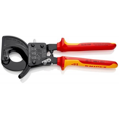 Knipex Cortacables de carraca con mangos bicomponentes aislados
